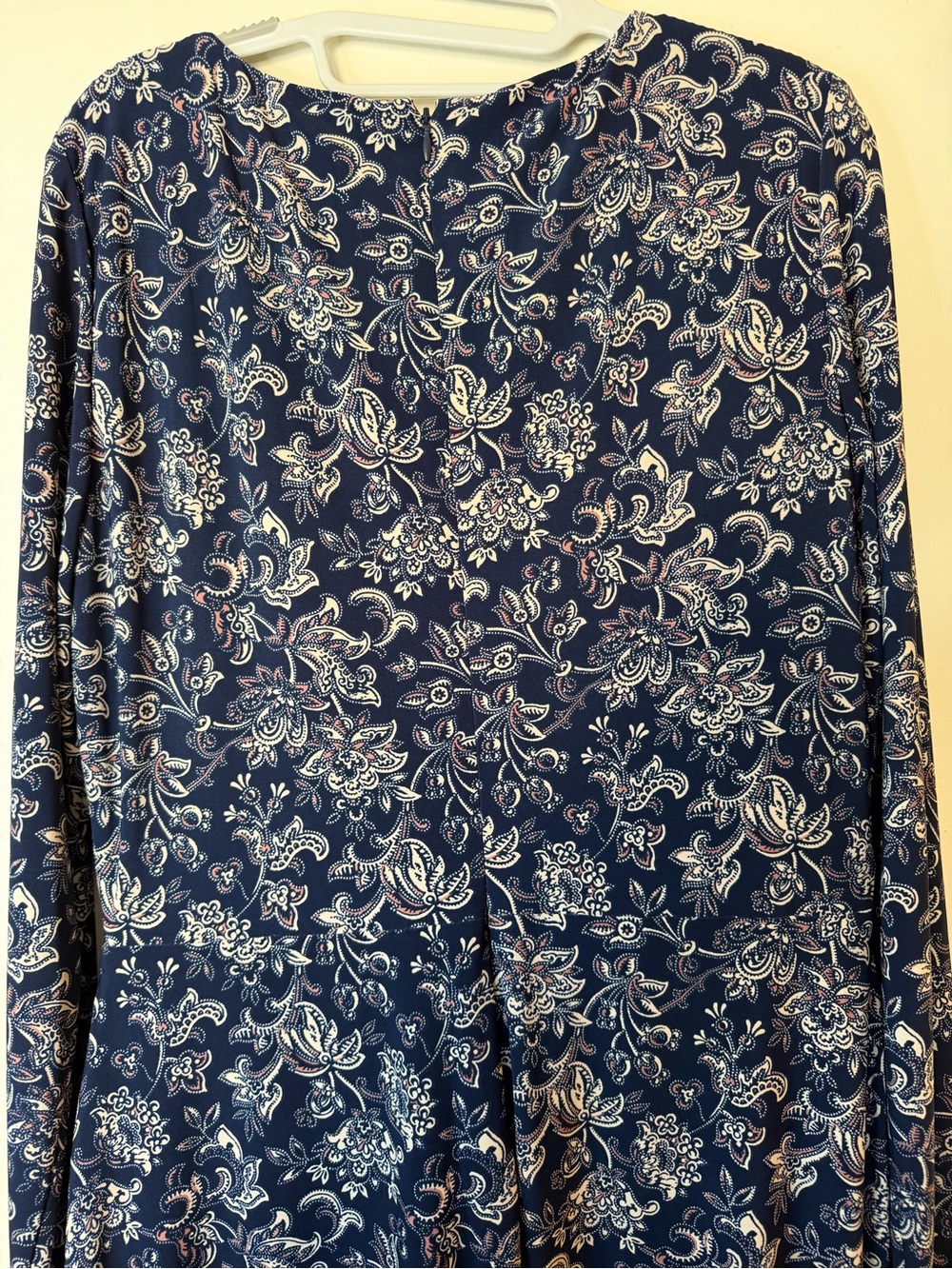 Lauren Ralph Lauren Navy Paisley Faux Wrap Midi Dress Size 12 - Picture 6 of 8